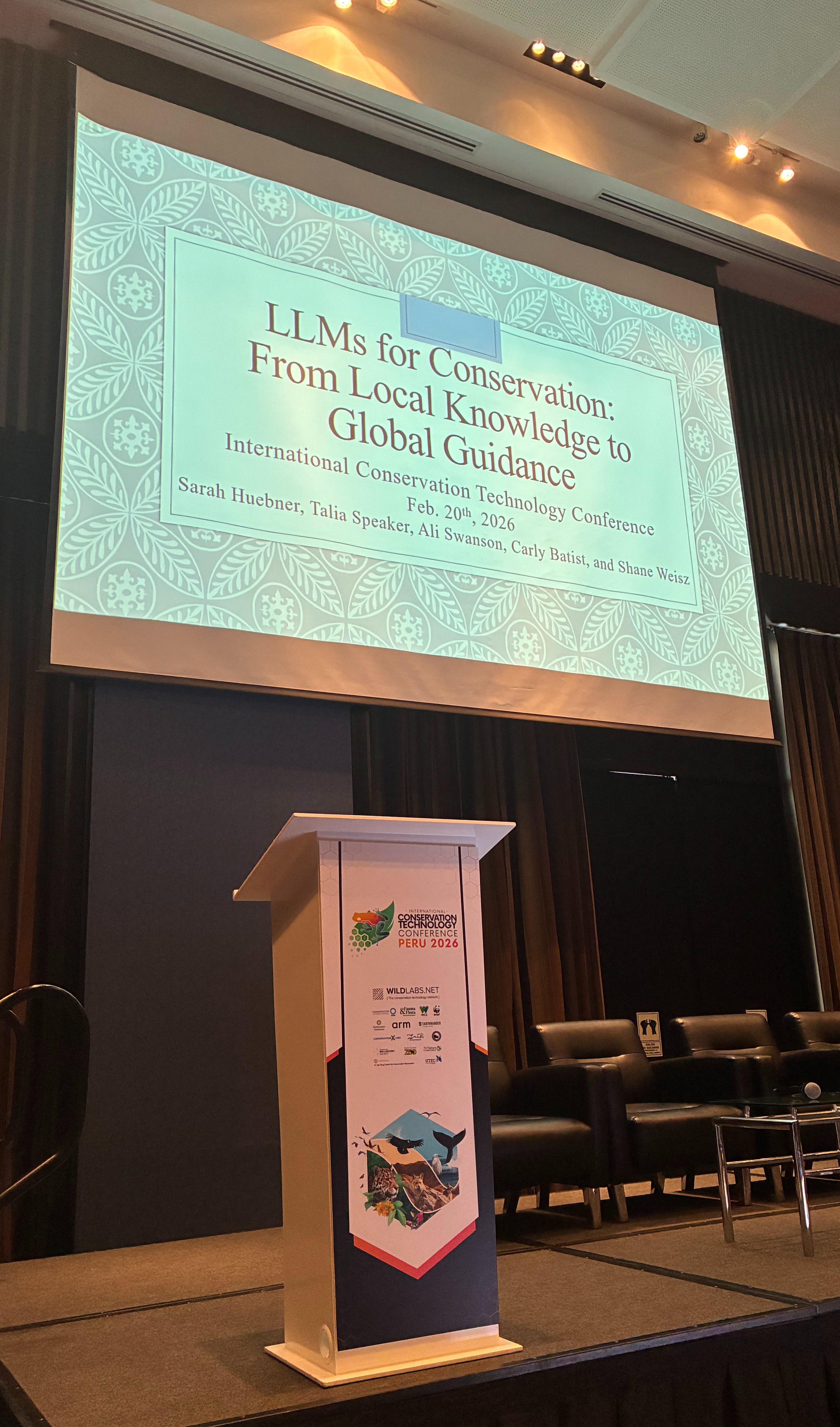 I presented my work on AI to support the Red List in a session titled "LLMs for Conservation: From Local Knowledge to Global Guidance"